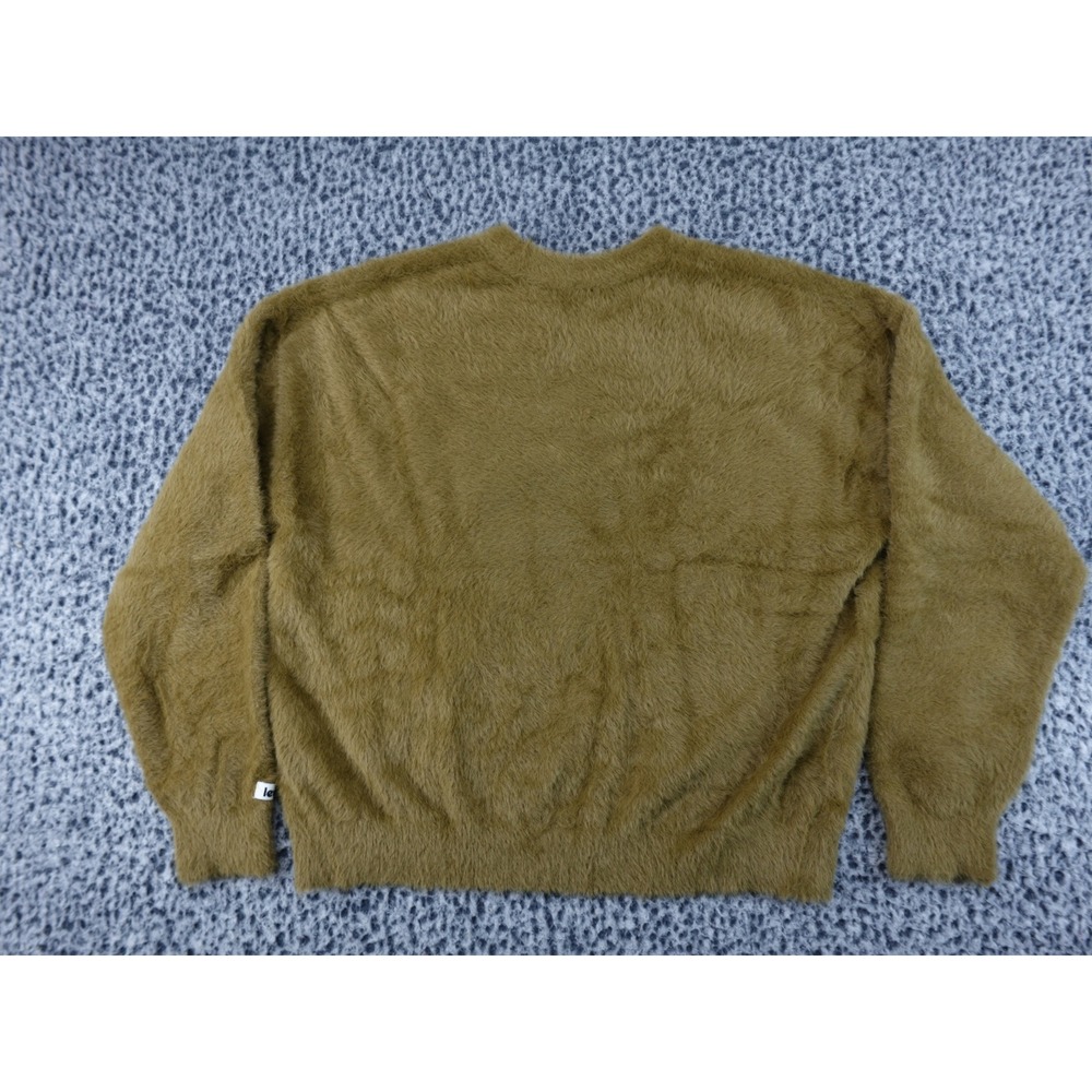 Levi's Heart Fuzzy Knit Sweater Womens Medium Olive Brown Good A3237-0001 - Picture 11 of 12